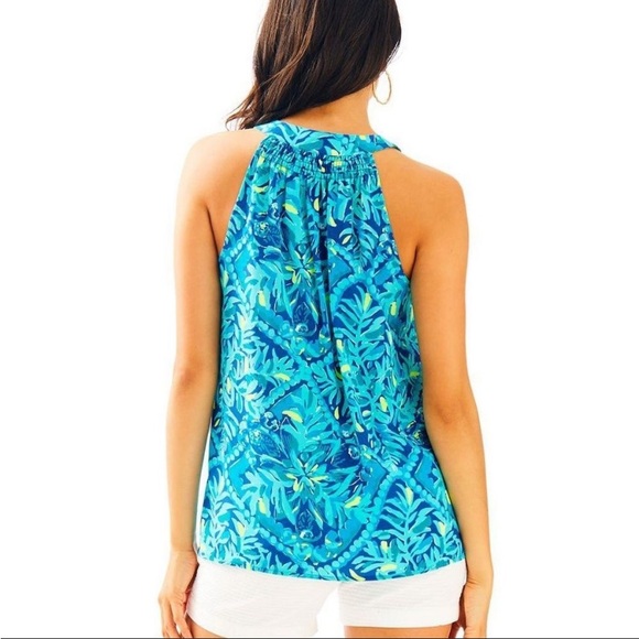 Lilly Pulitzer Midnight Cove silk SOIE tank top - Picture 3 of 10